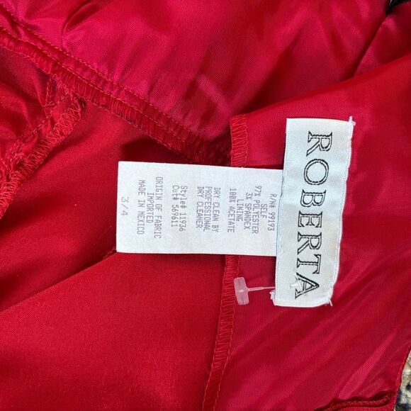 NWT Roberta Bridal Red Satin Column Gown | Size 3/4 - Picture 9 of 9